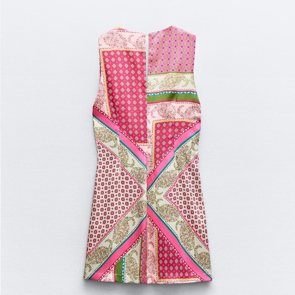 Patch work print Zara dress xs - Picture 4 of 5